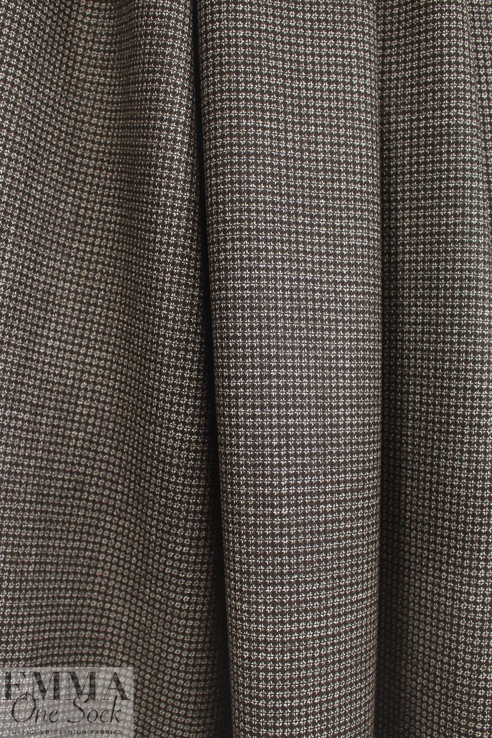 Italian all wool espresso/sand mini-pattern suiting .5 yds