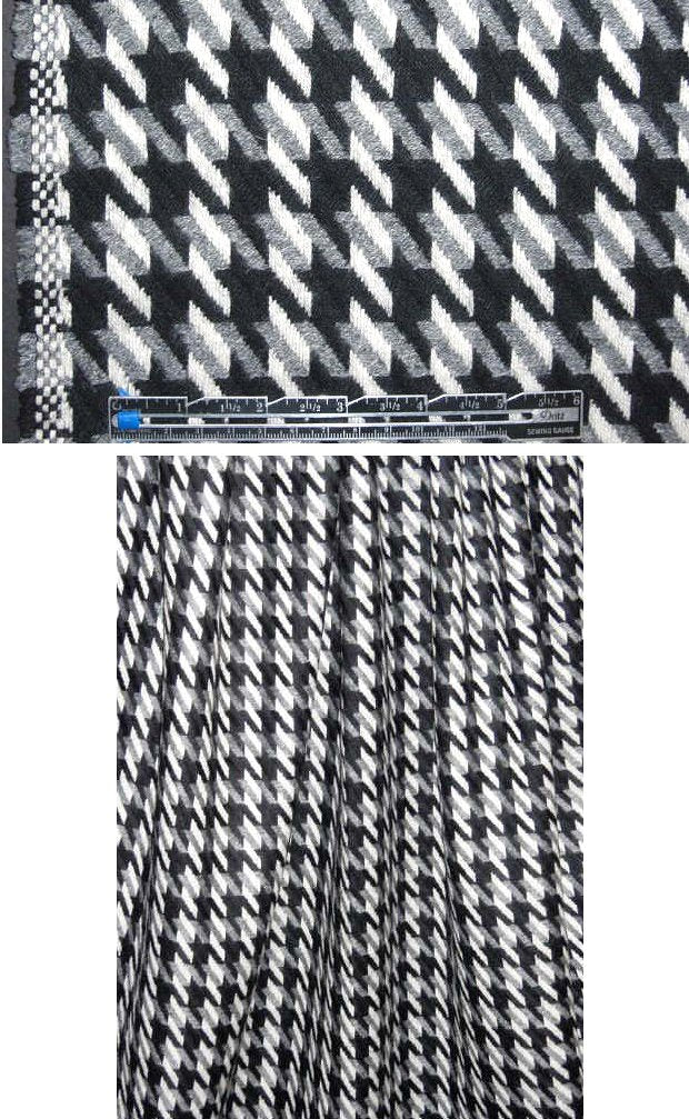 Italian black/white/gray houndstooth wool coating