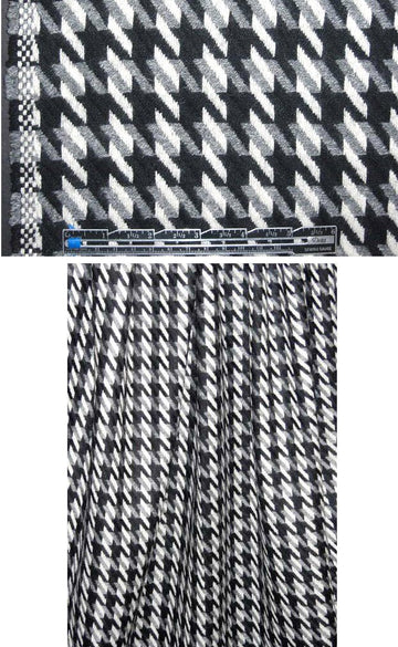 Italian black/white/gray houndstooth wool coating