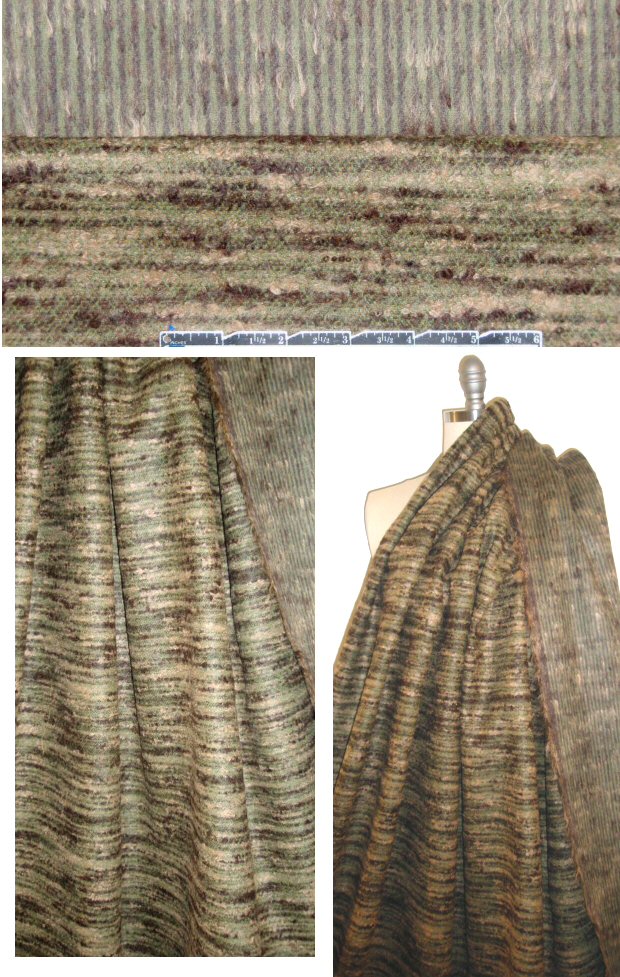 Italian reversible weave woodsy wool coating .75 yds