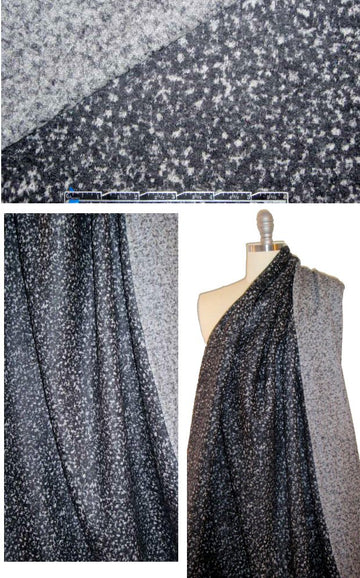 NY designer mottled design reversible wool sweater knit