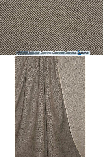 Italian wool blend herringbone stretch espr/sand