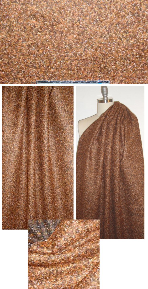 Italian spicy tweed wool blend felted knit 1.125 yds