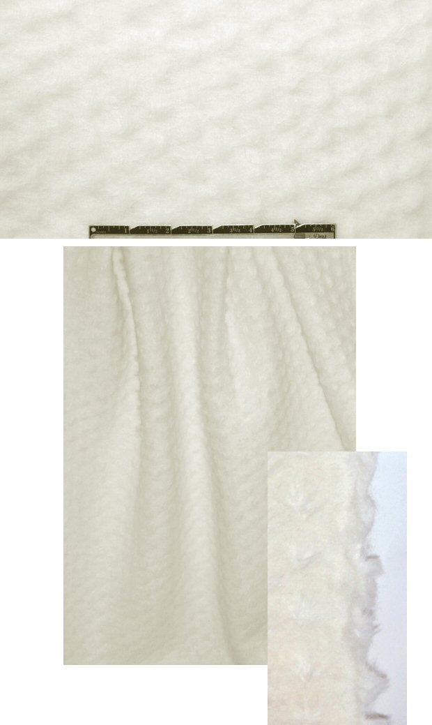 Italian 'tufted' texture fleecy wool - ivory/cream