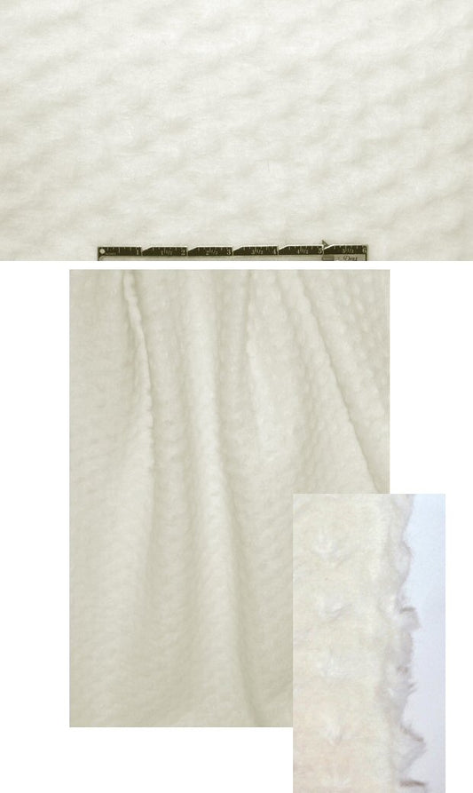 Italian 'tufted' texture fleecy wool - ivory/cream 2 yd