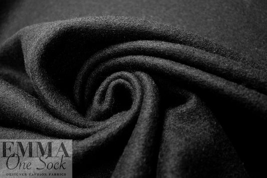 Italian luxury wool/alpaca coating - black 1.75 yds