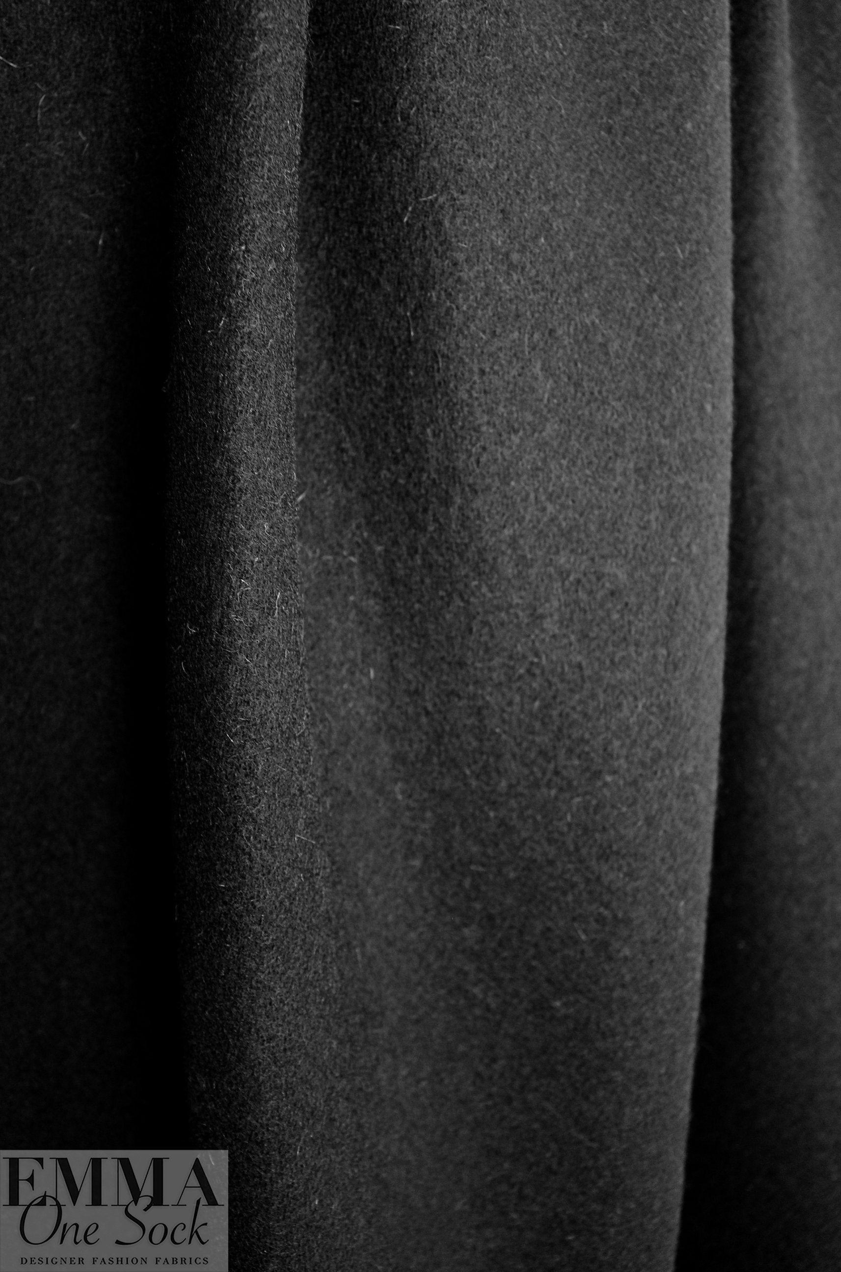 Italian luxury wool/alpaca coating - black 2.5 yd