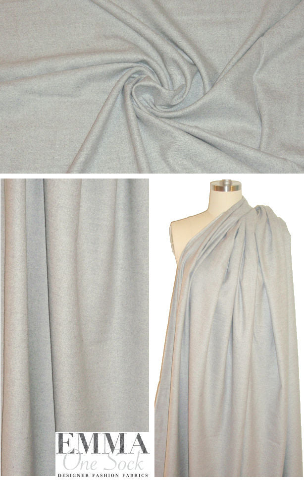 Italian soft lightweight wool/viscose twill - light gray 1.375 yds