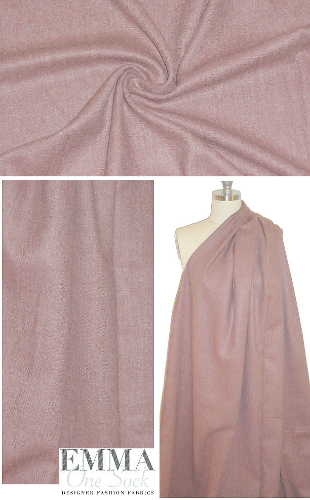 Italian wool/alpaca/mohair twill - dusty mauve 1.25 yds