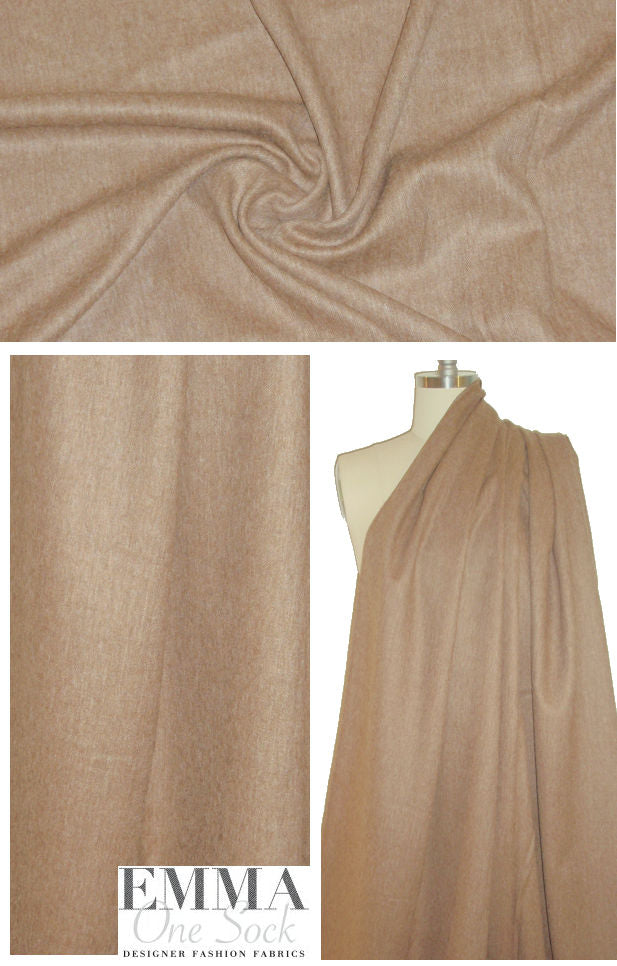Italian wool/alpaca/mohair twill - toast