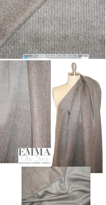 Mi11y Italian wool/alpaca rib look coating - dove gray