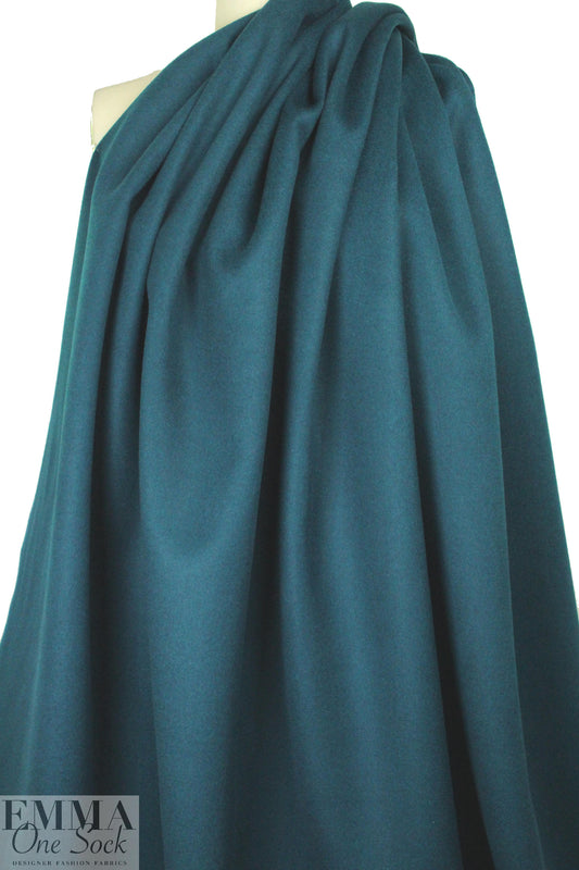 Italian wool/angora doublecloth coating - mallard
