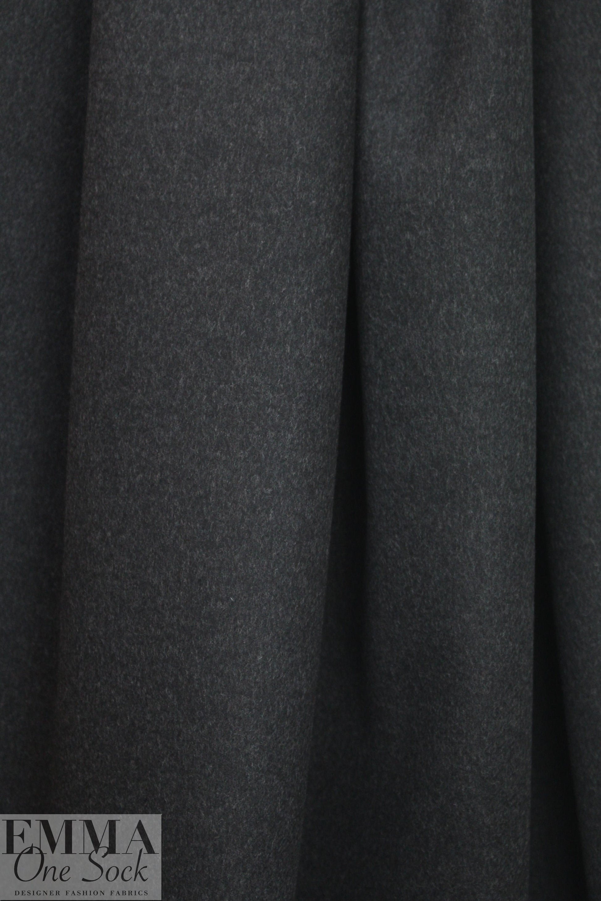 Italian wool/angora luxury coating - off black heather