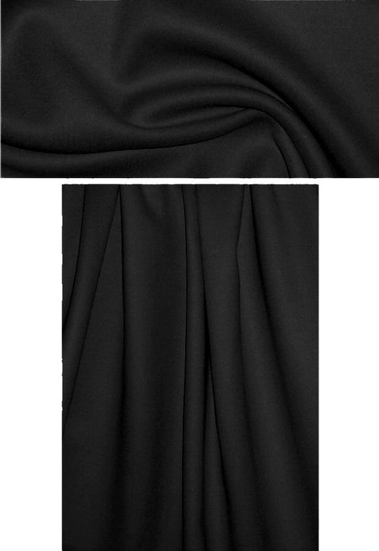 Italian wool/angora doublecloth coating - black