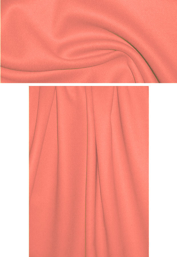 Italian wool/angora doublecloth coating - bright coral
