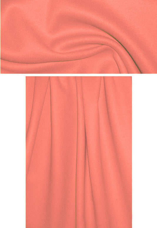 Italian wool/angora doublecloth coating - bright coral