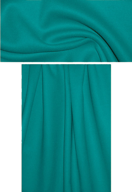 Italian wool/angora doublecloth coating - dark teal