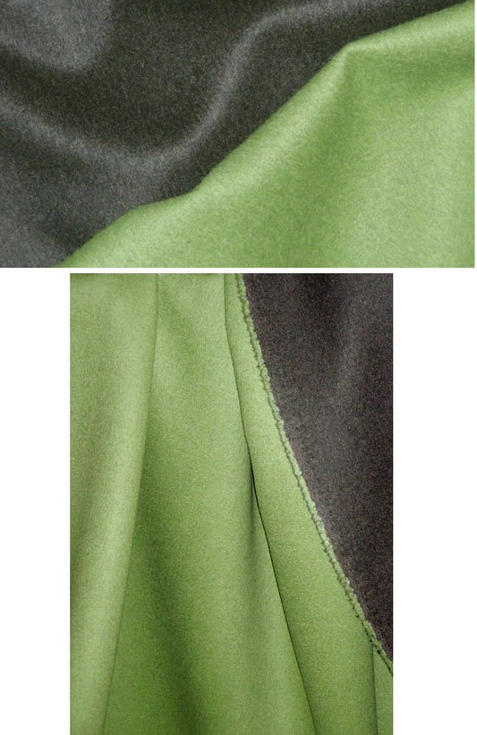 Italian wool/angora doublecloth coating - peridot/loden