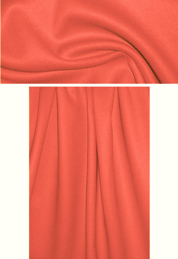 Italian wool/angora doublecloth coating - nectarine