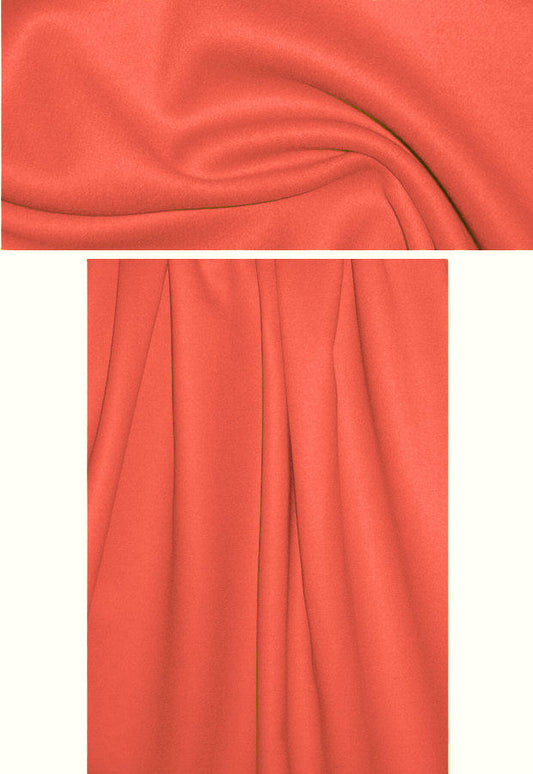 Italian wool/angora doublecloth coating - nectarine
