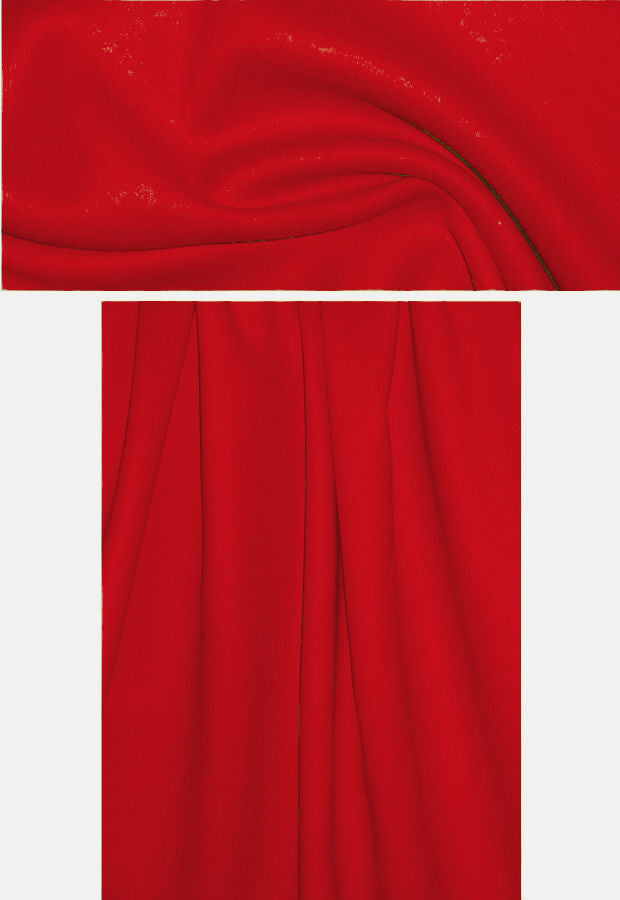 Italian wool/angora doublecloth coating - spicy red