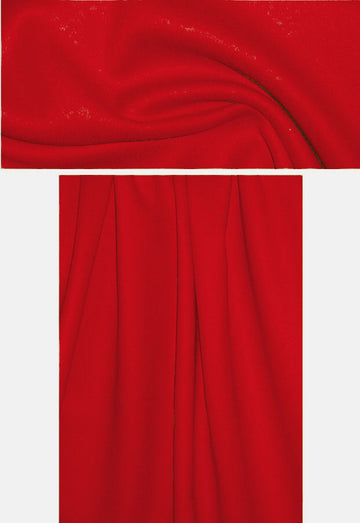 Italian wool/angora doublecloth coating - spicy red