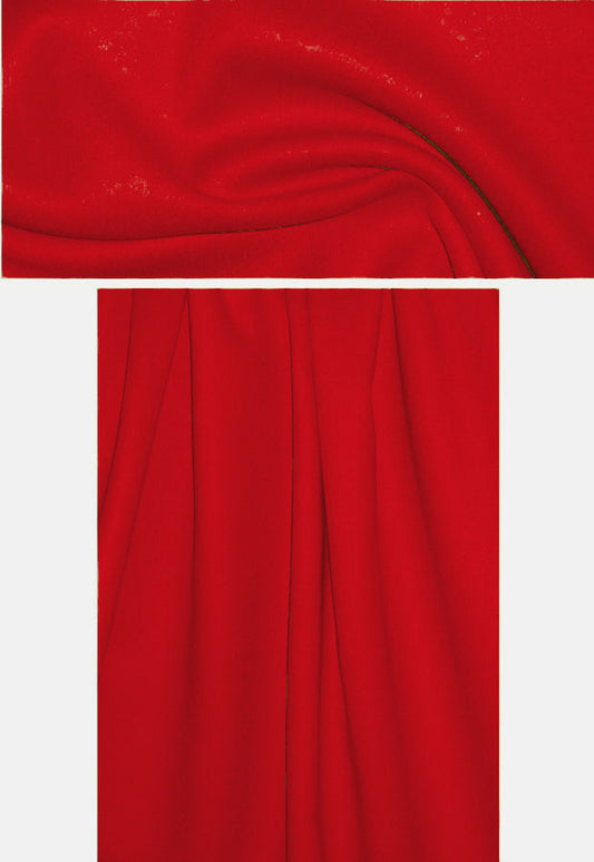 Italian wool/angora doublecloth coating - spicy red