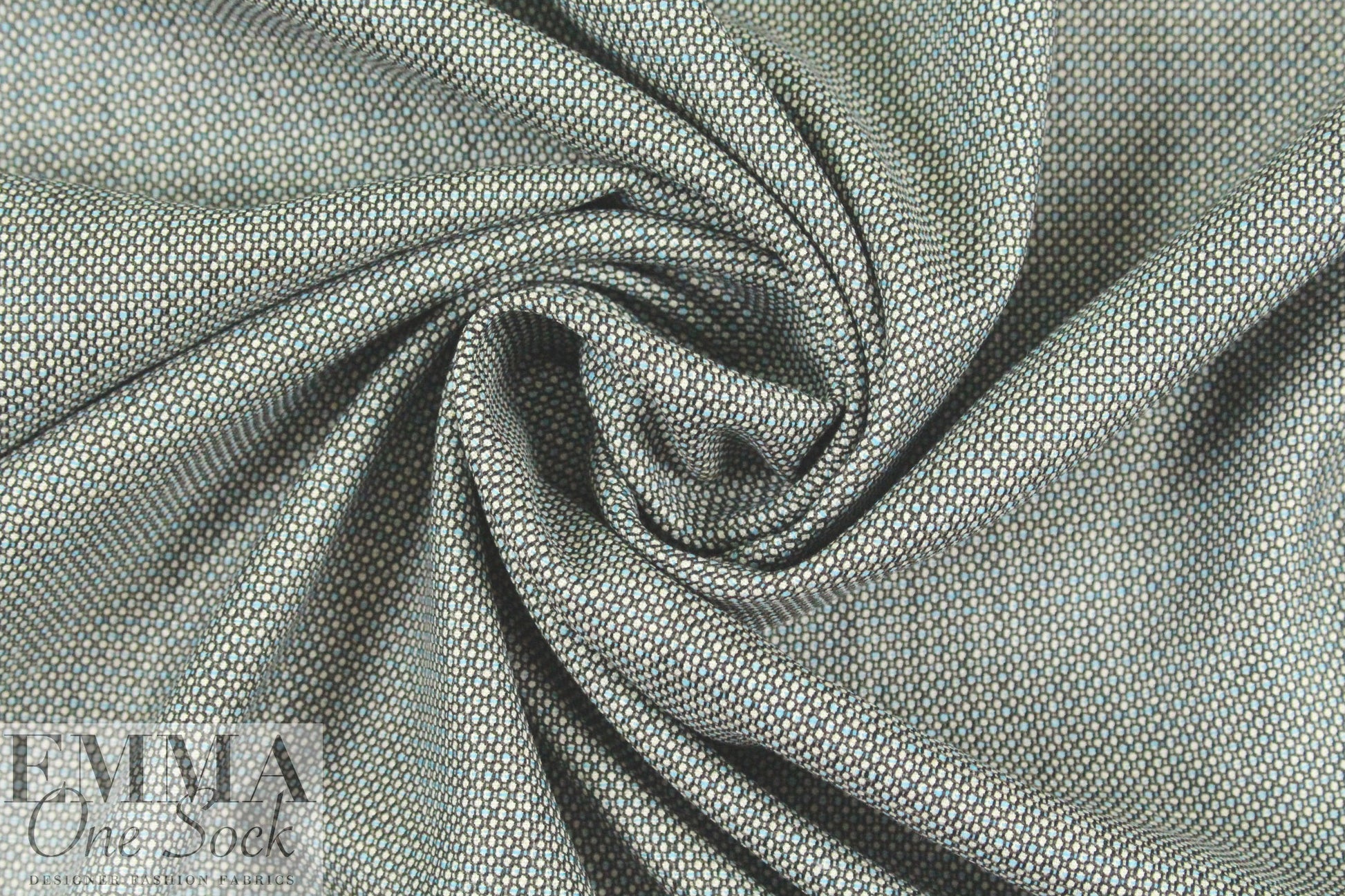 Italian wool blend jacquard dot stretch suiting
