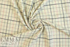 Italian pink/gray/cream wool blend stretch windowpane suiting 1.625 yd