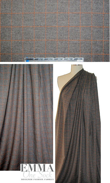 Mi11y cinnamon accents Italian glen plaid suiting