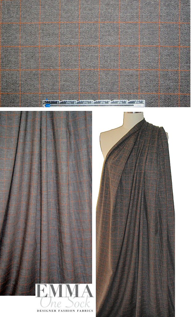 Mi11y cinnamon accents Italian glen plaid suiting 1.625 yd