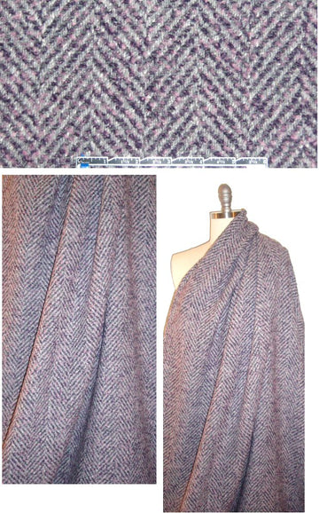 Rebecca Tay1or lilac/gray herringbone tweed coating