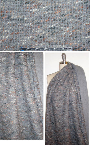 Italian wool blend gray/umber boucle' sweater