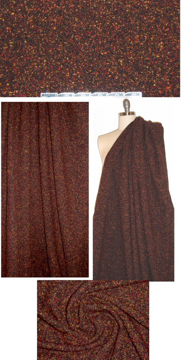 Italian spicy tweed wool blend reversible woven 1.66 yd