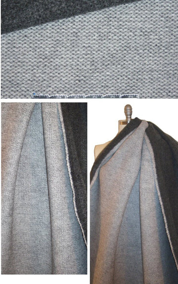 Italian backed chunky knit coating - shades of gray