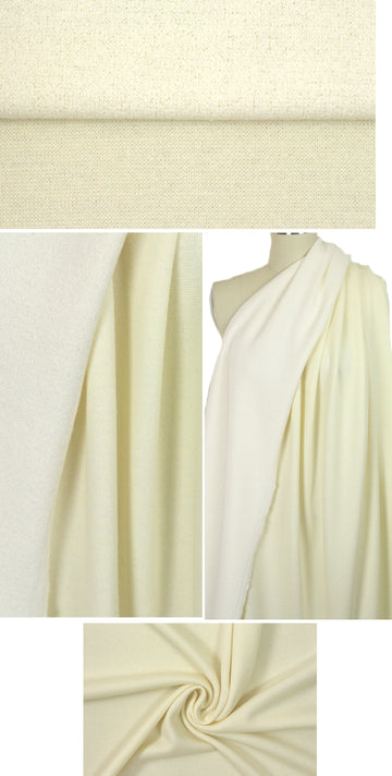 Italian 2-ply wool/viscose sweater knit- butter/ivory