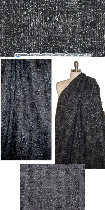 0scar black/gray with lurex fancy weave boucle'