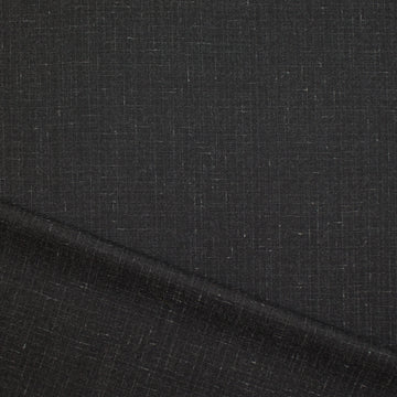 Hug0 Boss crosshatch wool blend woven suiting - black/ash .625 yds