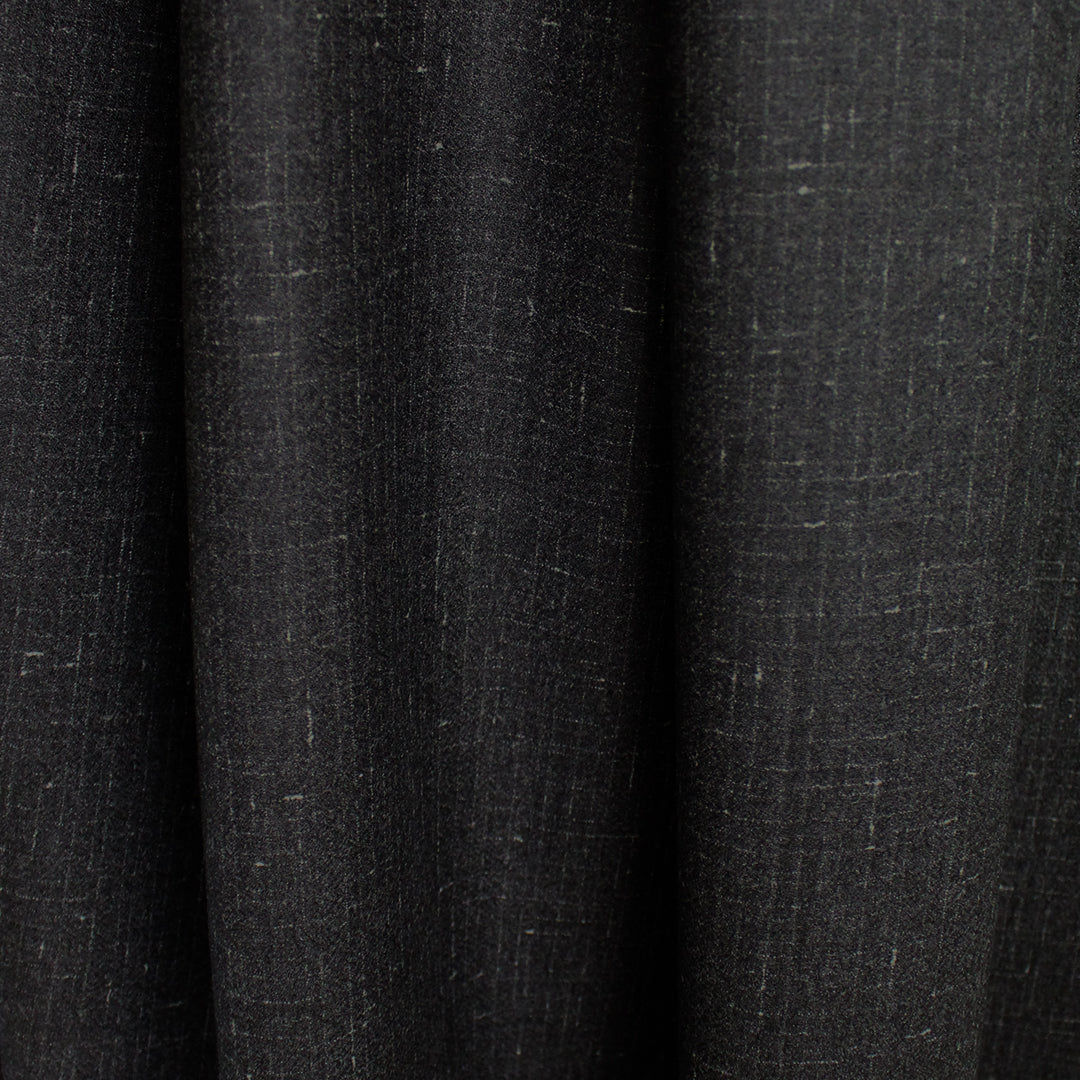 Hug0 Boss crosshatch wool blend woven suiting - black/ash .625 yds
