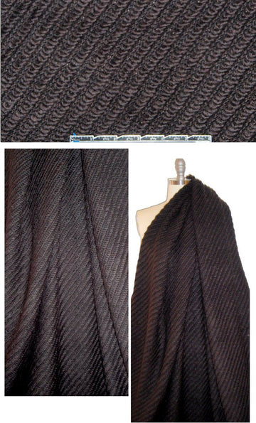 Italian diagonal boucle' wool blend sweater knit - espresso