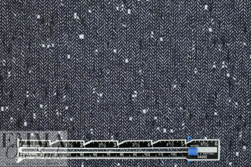 Italian midnight/white wool blend herringbone tweed suiting