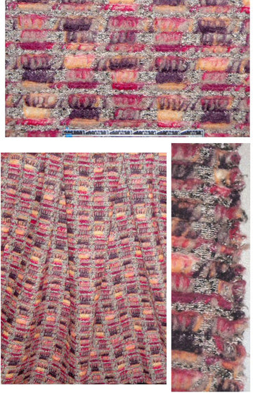 Italian plum/sorbet novelty boucle' sweater knit 2 yds
