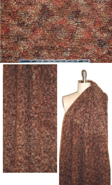 Italian autumn tweed boucle' wool/lycra sweater knit 1.5 yd