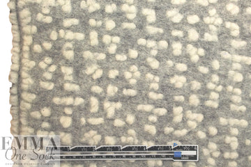 Italian light gray/natural dotted wool fleece knit 1.33 yd