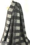 Italian black/gray/silvery white dotted wool fleece knit 2.125 yd