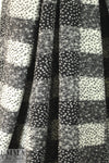 Italian black/gray/silvery white dotted wool fleece knit 2 yd