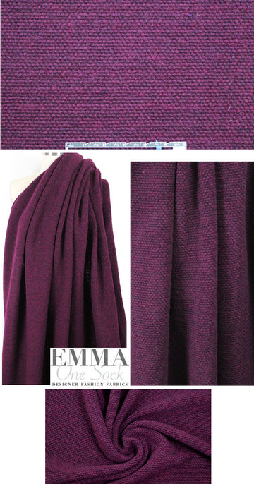 Italian wool blend boucle' - deep berry 2 yds