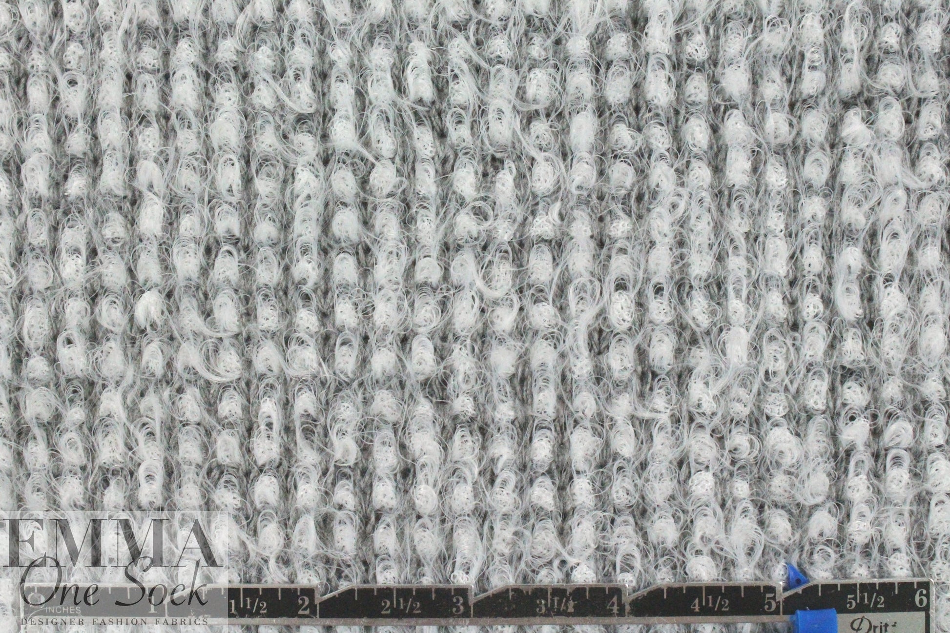 NY designer silvery-gray dot boucle' sweater knit