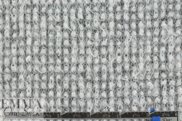 NY designer silvery-gray dot boucle' sweater knit