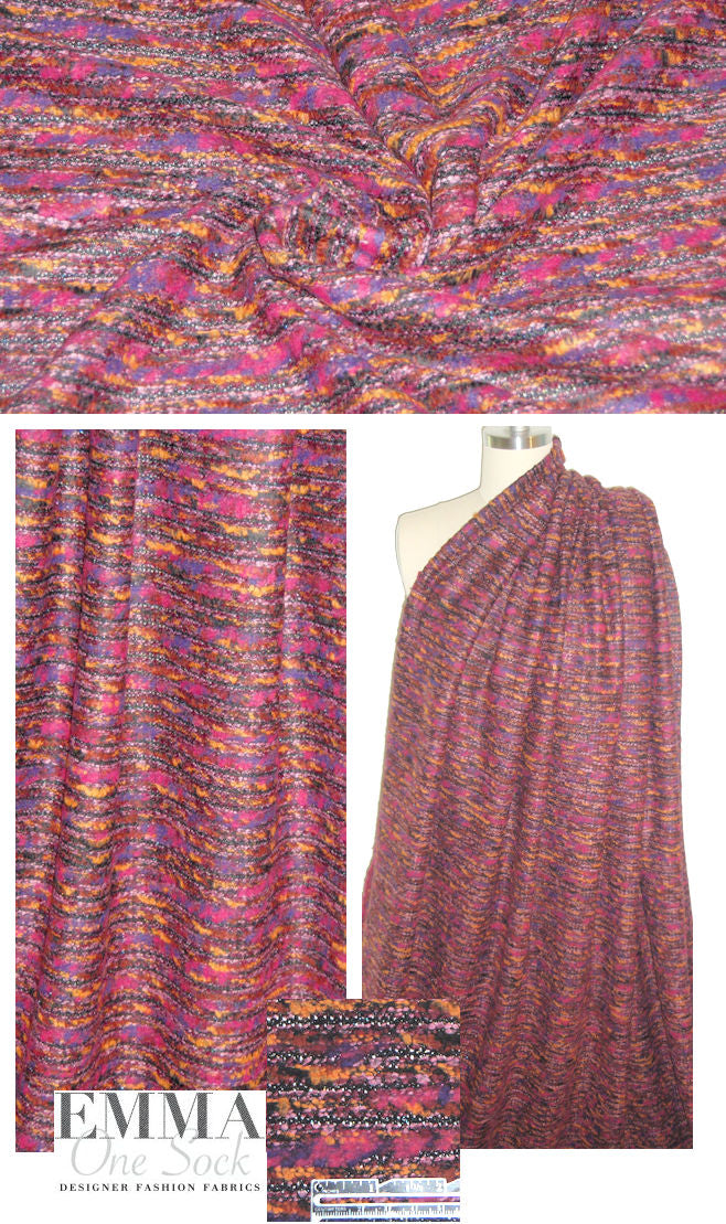 Rag & B0ne spice/magenta/grape boucle' sweater knit